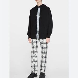 Givenchy Men’s Straight Leg Black White Stripe Painted Distressed NWT $ 2120.00